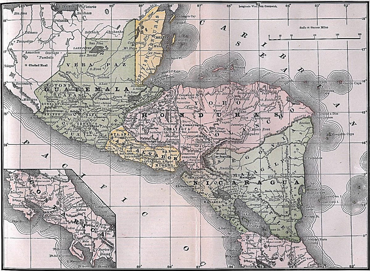 карта британский Гондурас