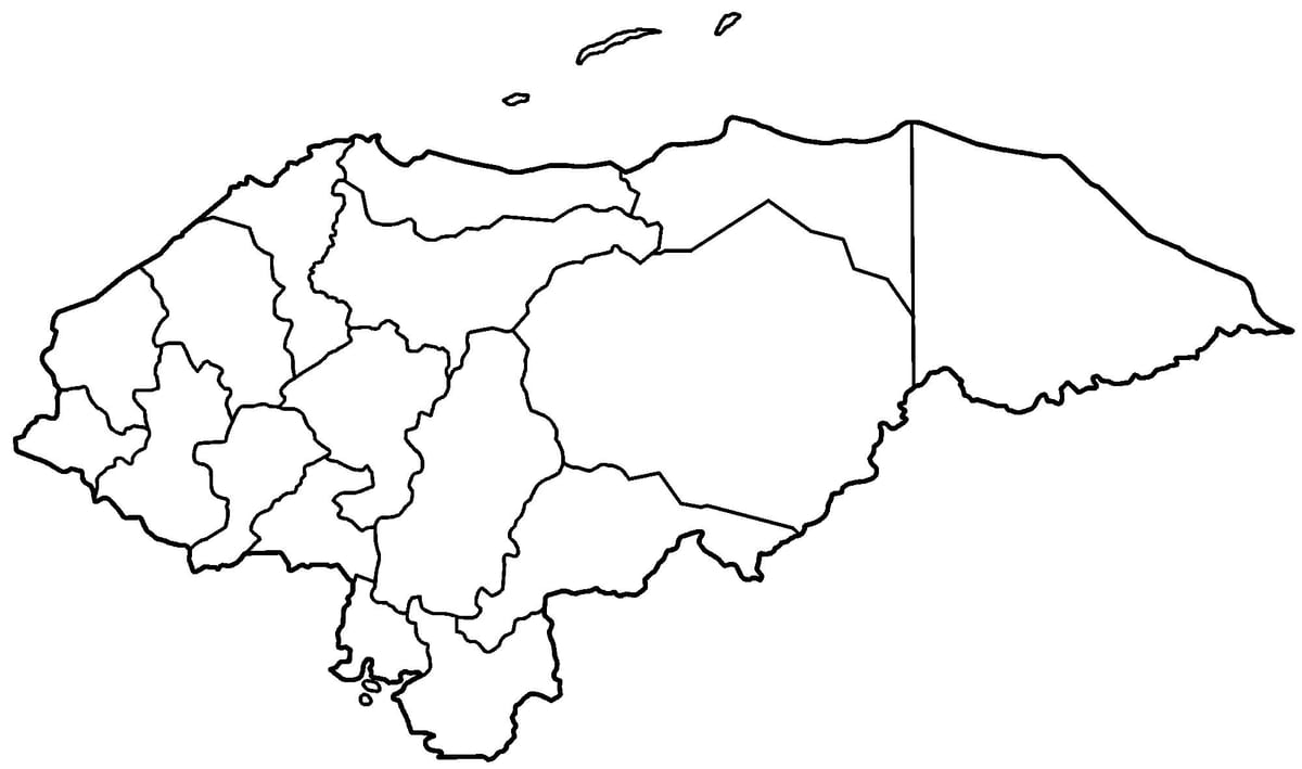 карта пустая карта Гондураса