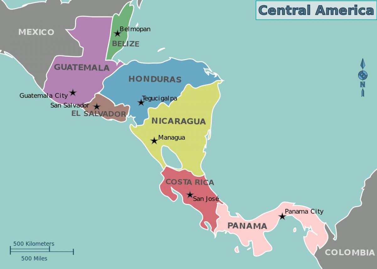 карта Гондураса карте Центральной Америки