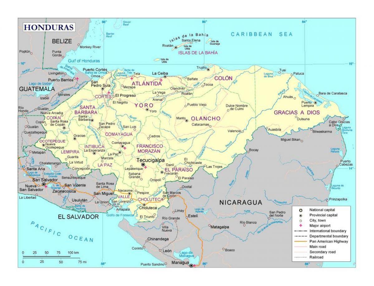 подробная карта Гондураса