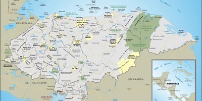 Карта Гондураса дороге