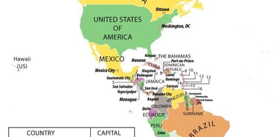 Карта Гондурас Южная Америка