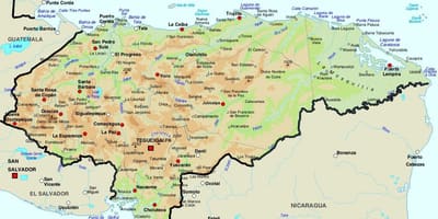 Карта Гондураса и соседних стран