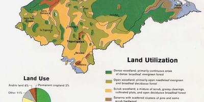 Карта Гондураса горы
