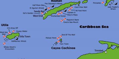 Острова Гондураса карте