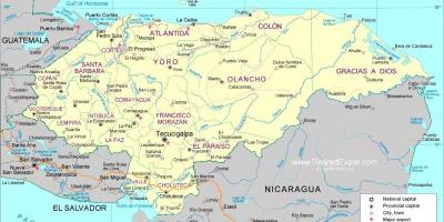 Карта политическая карта Гондураса
